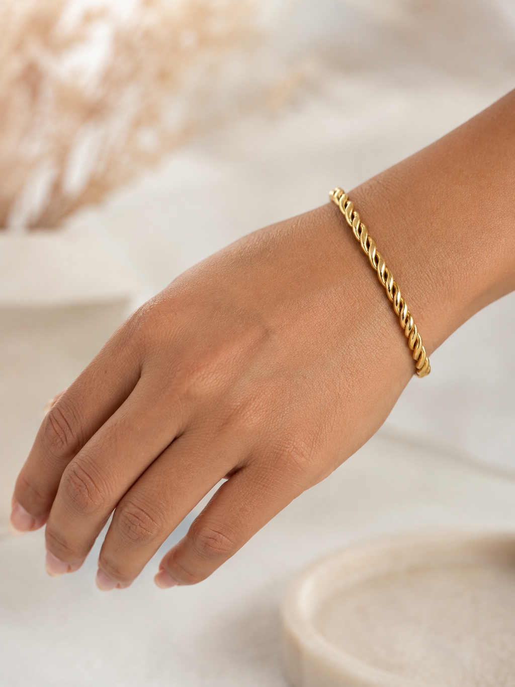 Twisted Herringbone Bracelet 18K GOLD PVD plated