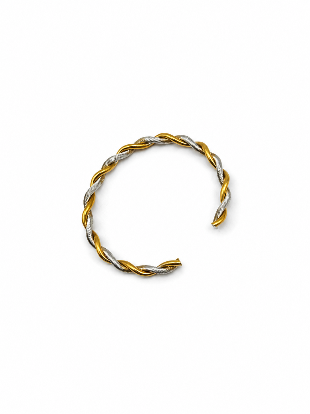 The Dual-Tone Twist Bangle