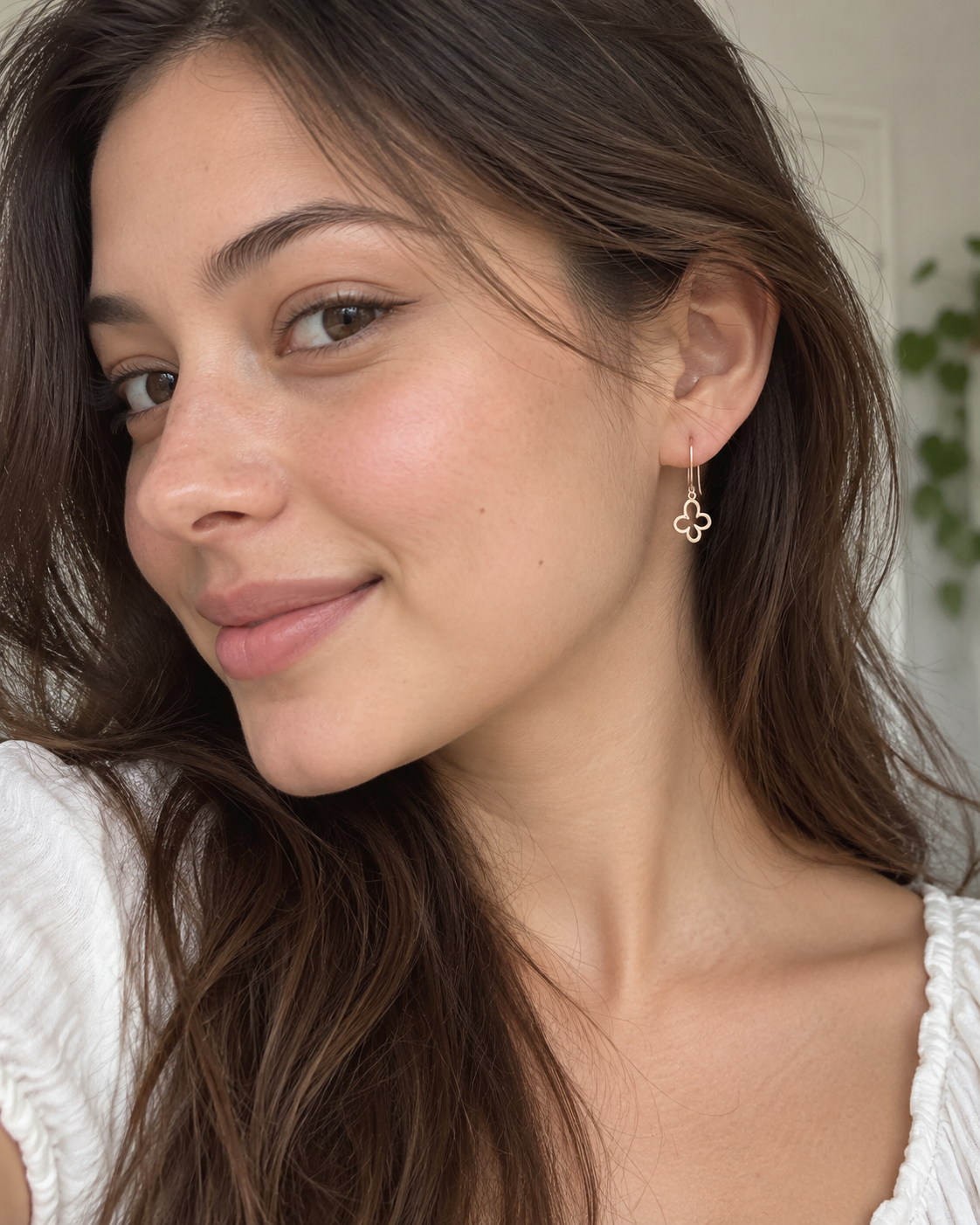Handmade Rose Gold Butterfly Charm Earrings – Simple Open Outline Wire Dangles