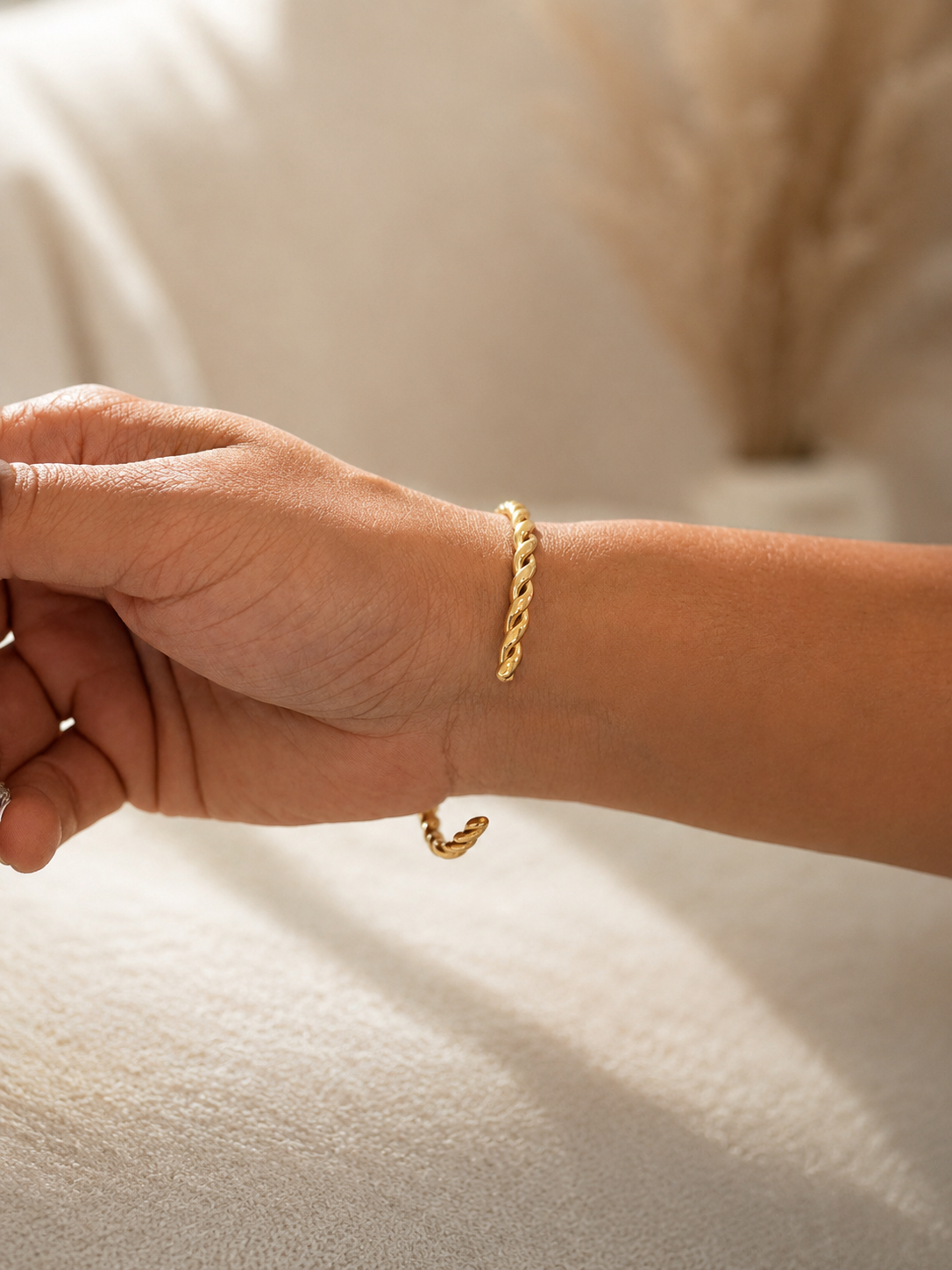 Twisted Herringbone Bracelet 18K GOLD PVD plated