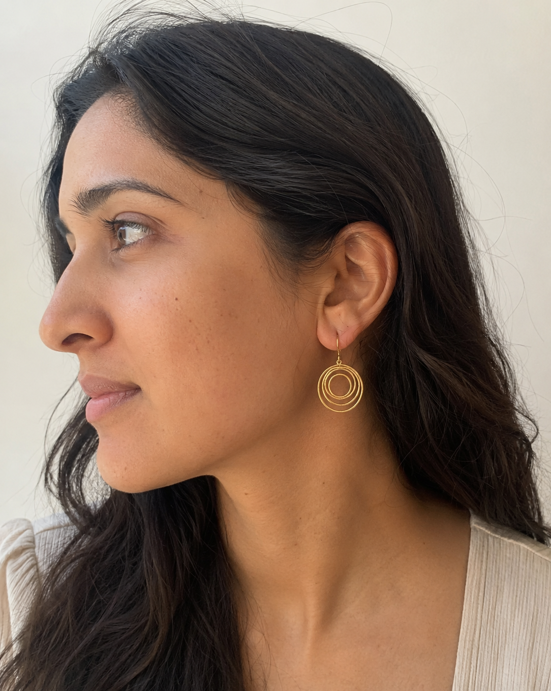 Handmade Spiral Gold Earrings