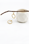 Handmade Organic Brass Circle Earrings with Gold-Plated Wires