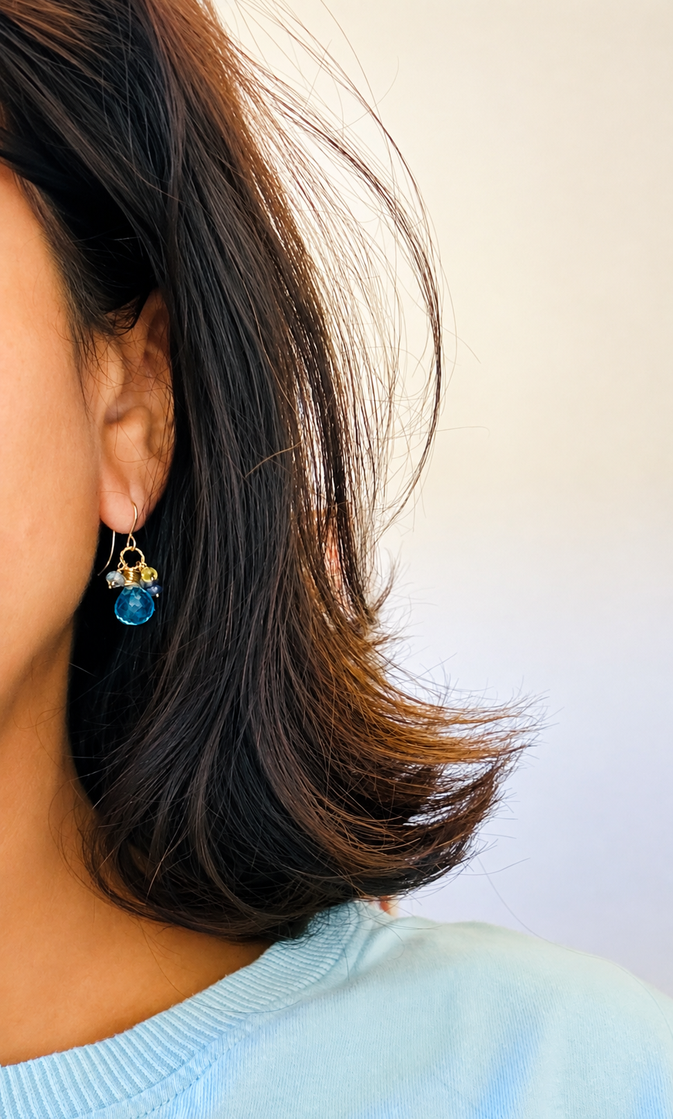 Handmade Confetti Drop Multi Gemstone Earrings