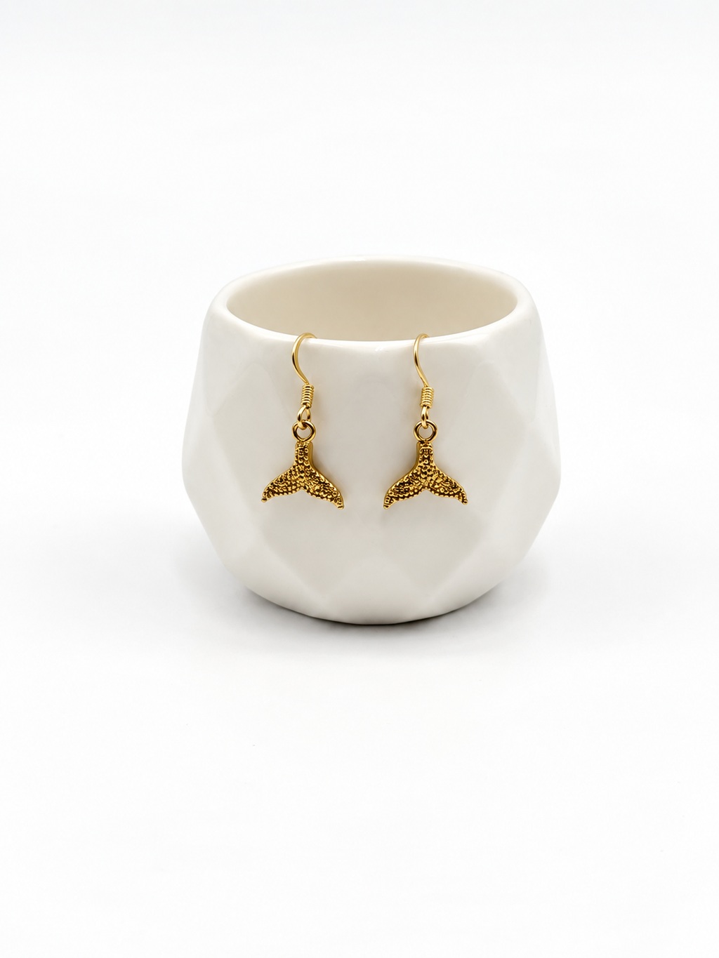 Golden Tide Whale Tail Dangles