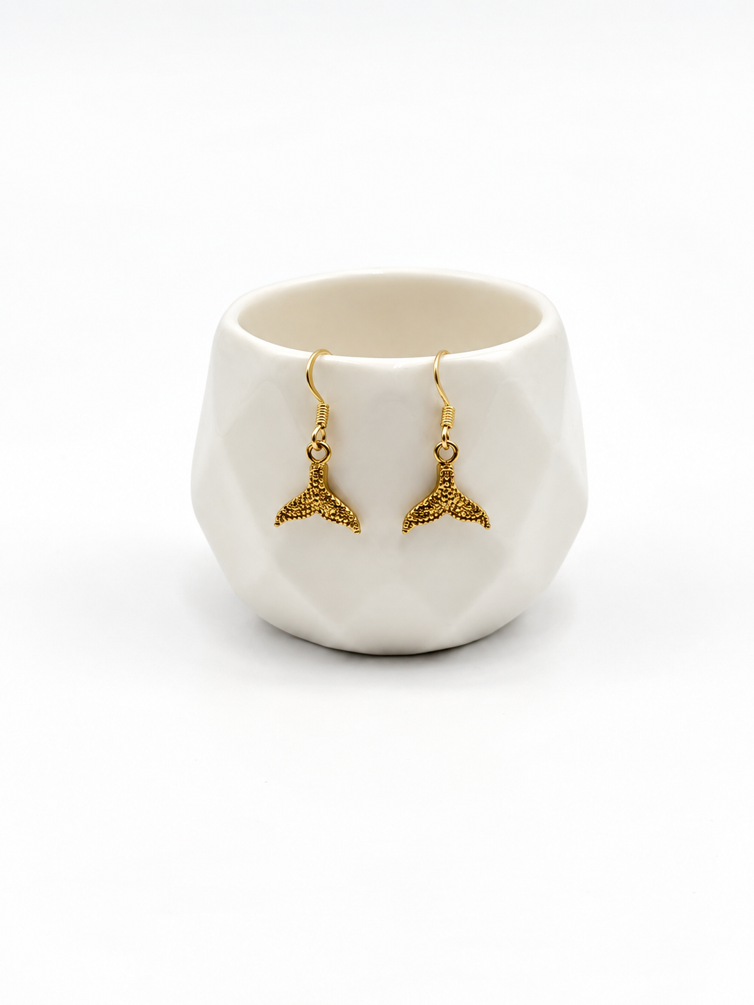 Golden Tide Whale Tail Dangles