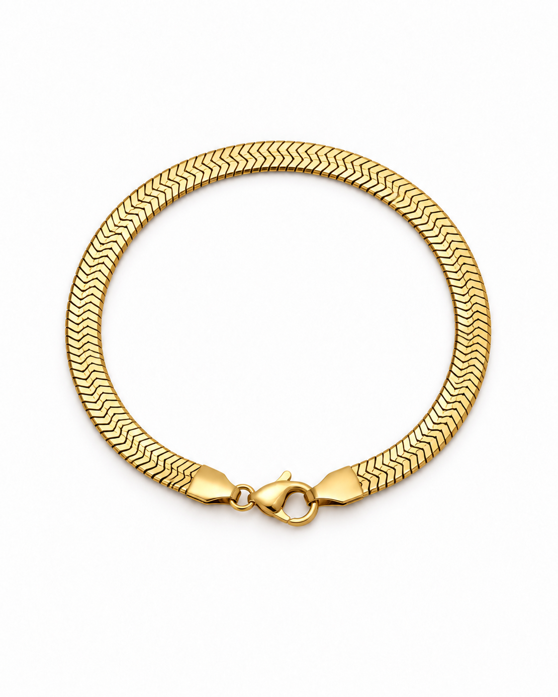 Gold plated 5mm Snake Chain Bracelet - Waterproof & Tarnish-Free