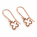 Handmade Rose Gold Butterfly Charm Earrings – Simple Open Outline Wire Dangles