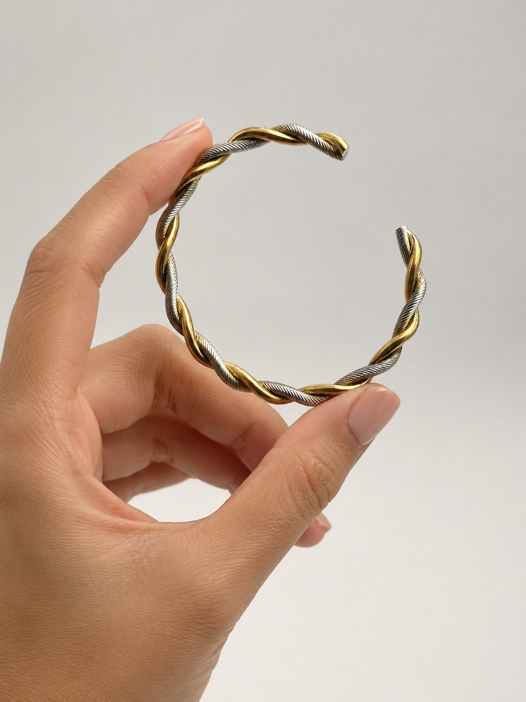 The Dual-Tone Twist Bangle