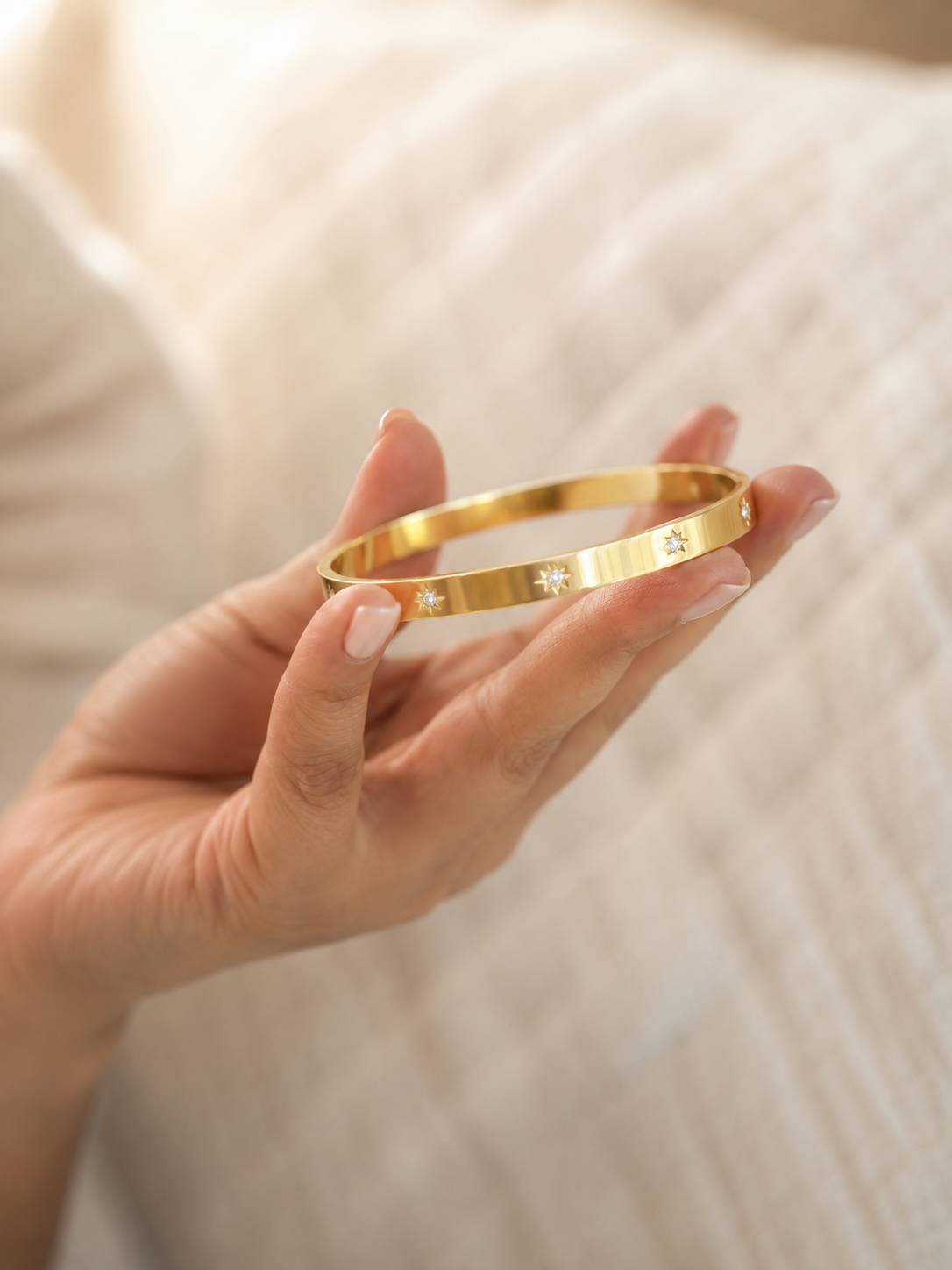 Starburst Bracelet bangle 18K GOLD PVD plated
