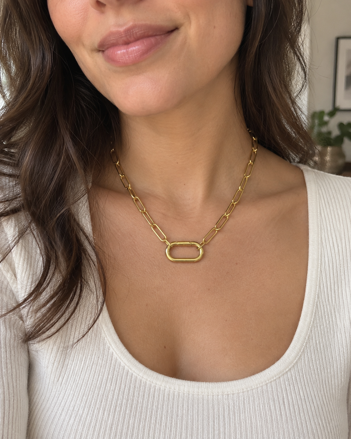 Handmade Infinity Lock Paperclip Link Necklace