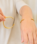 Wavy Stainless Steel Cuff Bracelet - 18K GOLD PVD plated