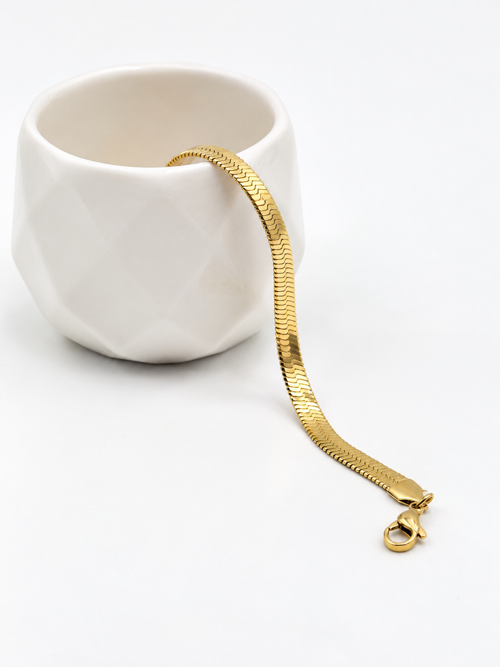 Gold plated 5mm Snake Chain Bracelet - Waterproof & Tarnish-Free