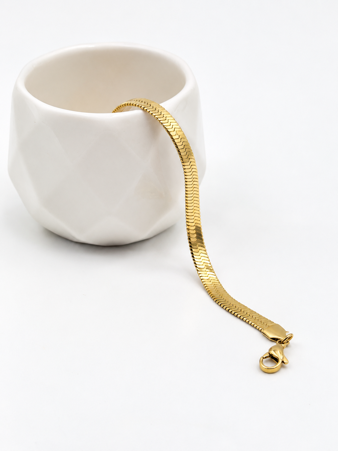 Gold plated 5mm Snake Chain Bracelet - Waterproof & Tarnish-Free