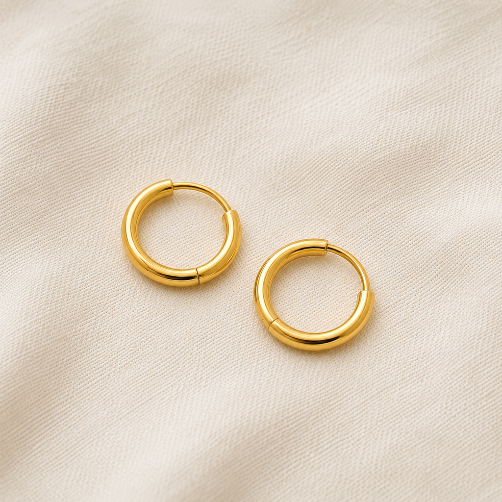 Classic 18K Gold-Plated Huggie Hoop Earrings