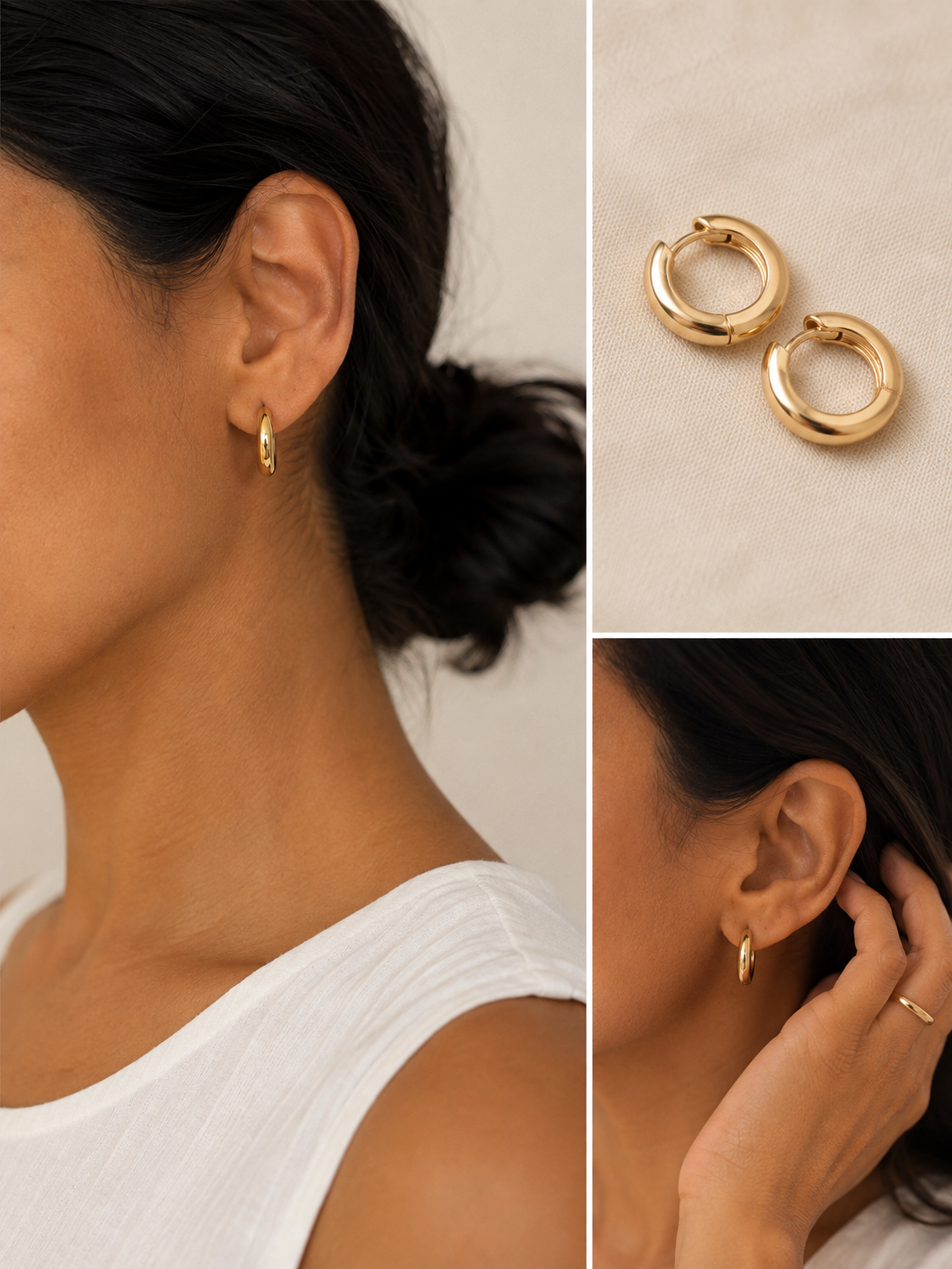 Classic 18K Gold-Plated Huggie Hoop Earrings