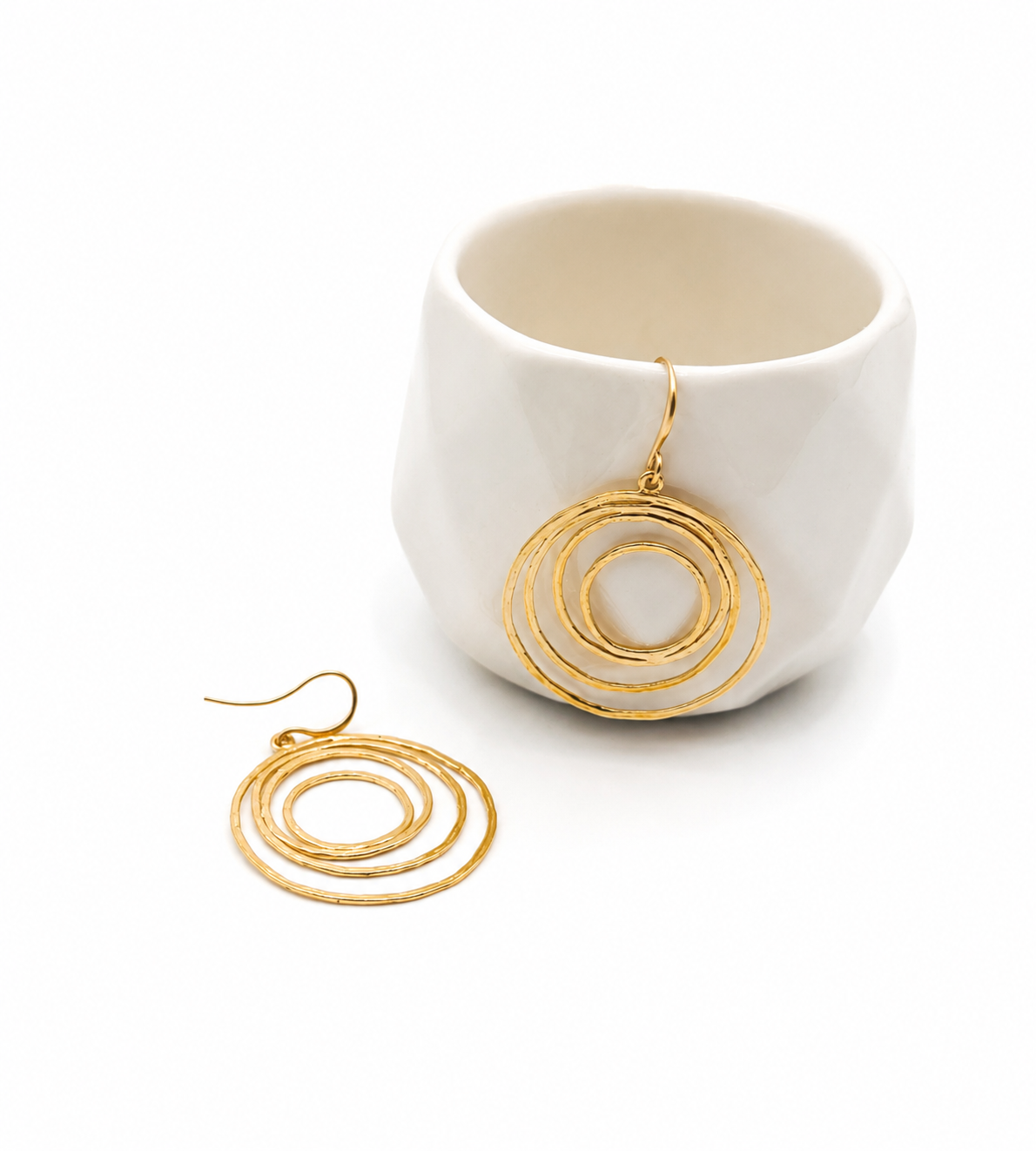 Handmade Spiral Gold Earrings