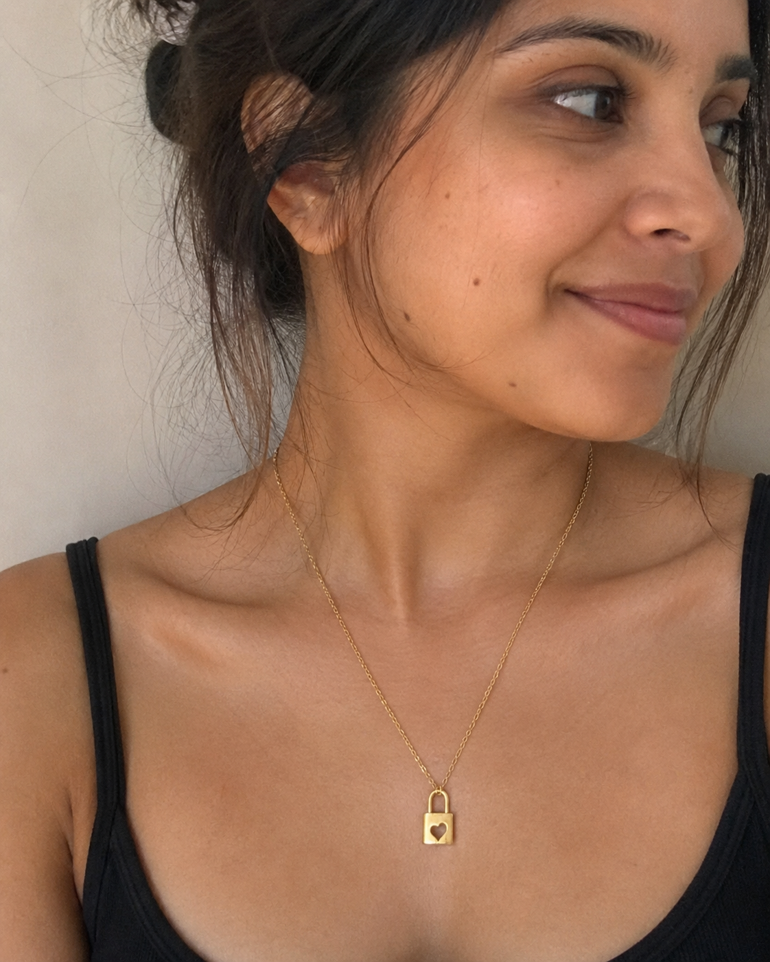 Golden Heart Lock Necklace - 14K Gold filled