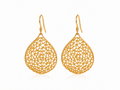 Gold Mesh Teardrop Earrings | 14K Gold Filled Ear Wires | Lightweight Statement Earrings