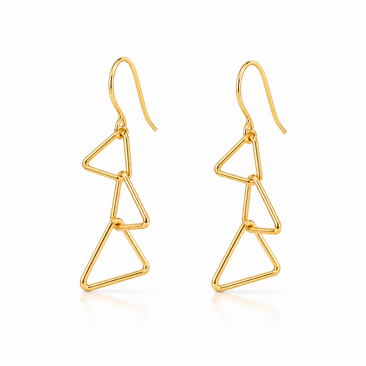 Geometric Triangle Drop Earrings – Gold Filled & Gold Plated