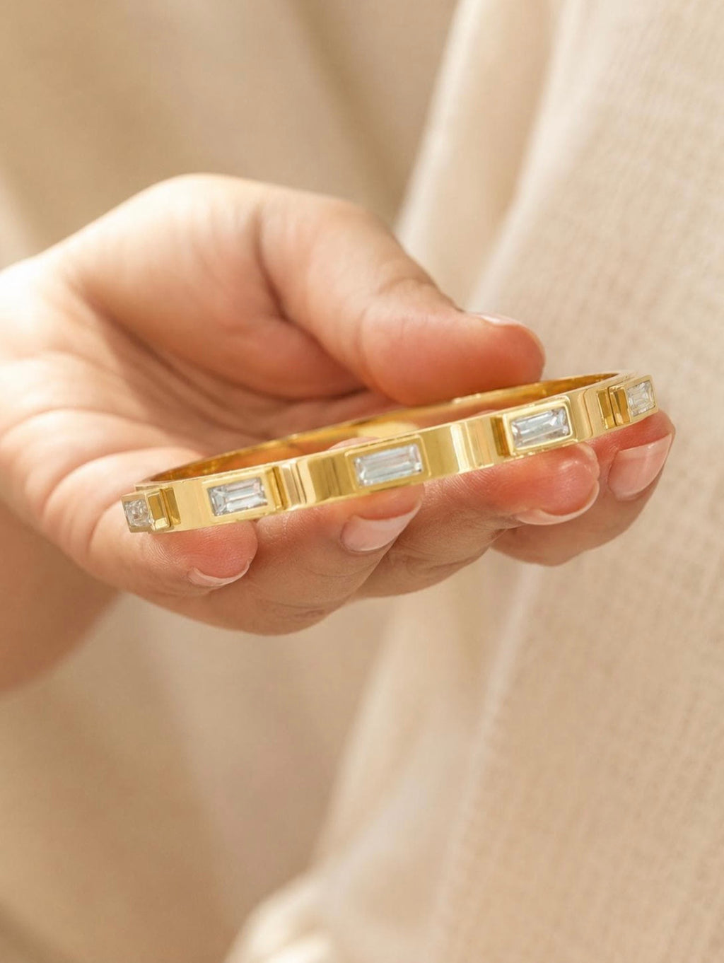 The Baguette Crystal Bangle