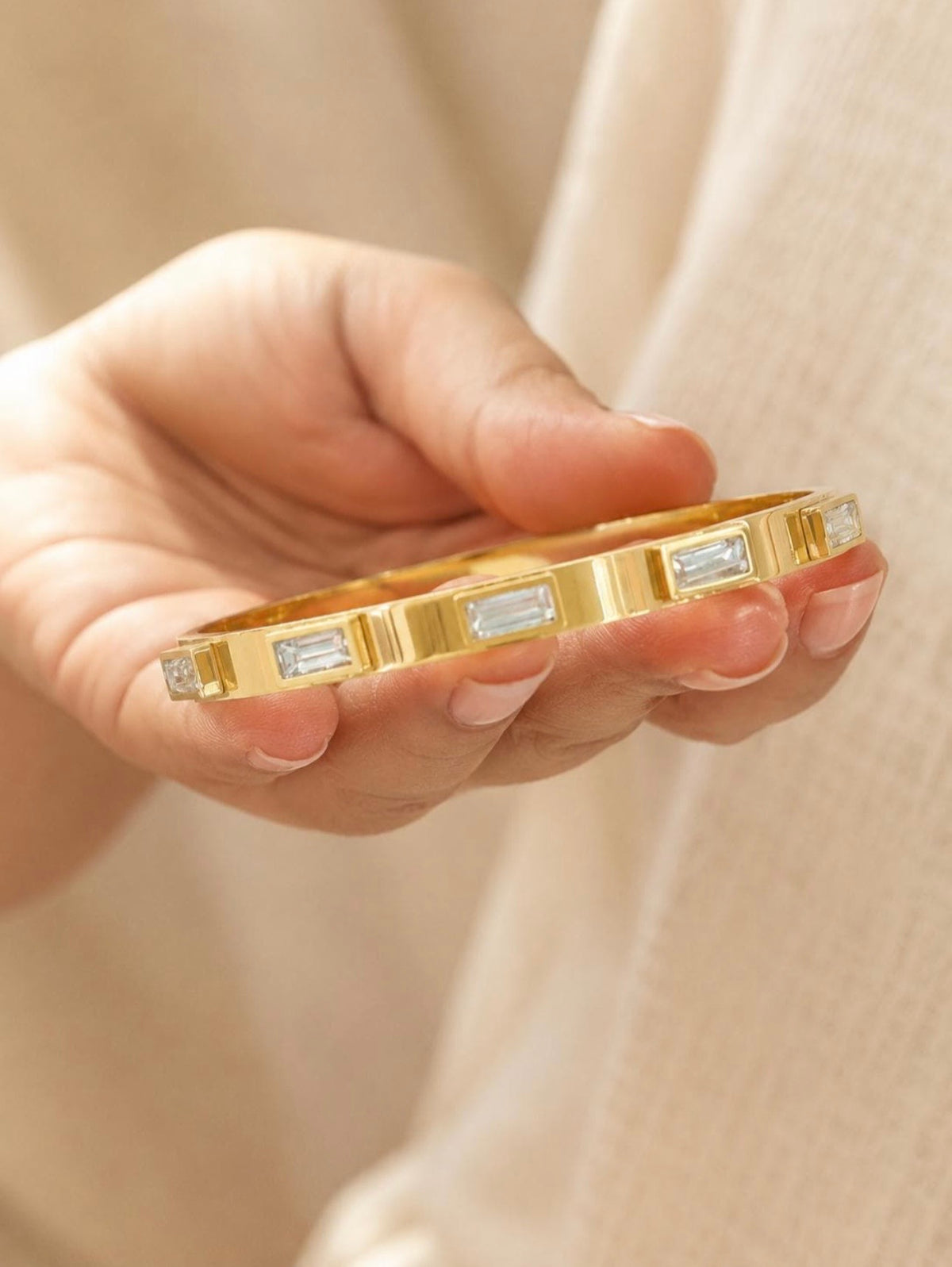 The Baguette Crystal Bangle